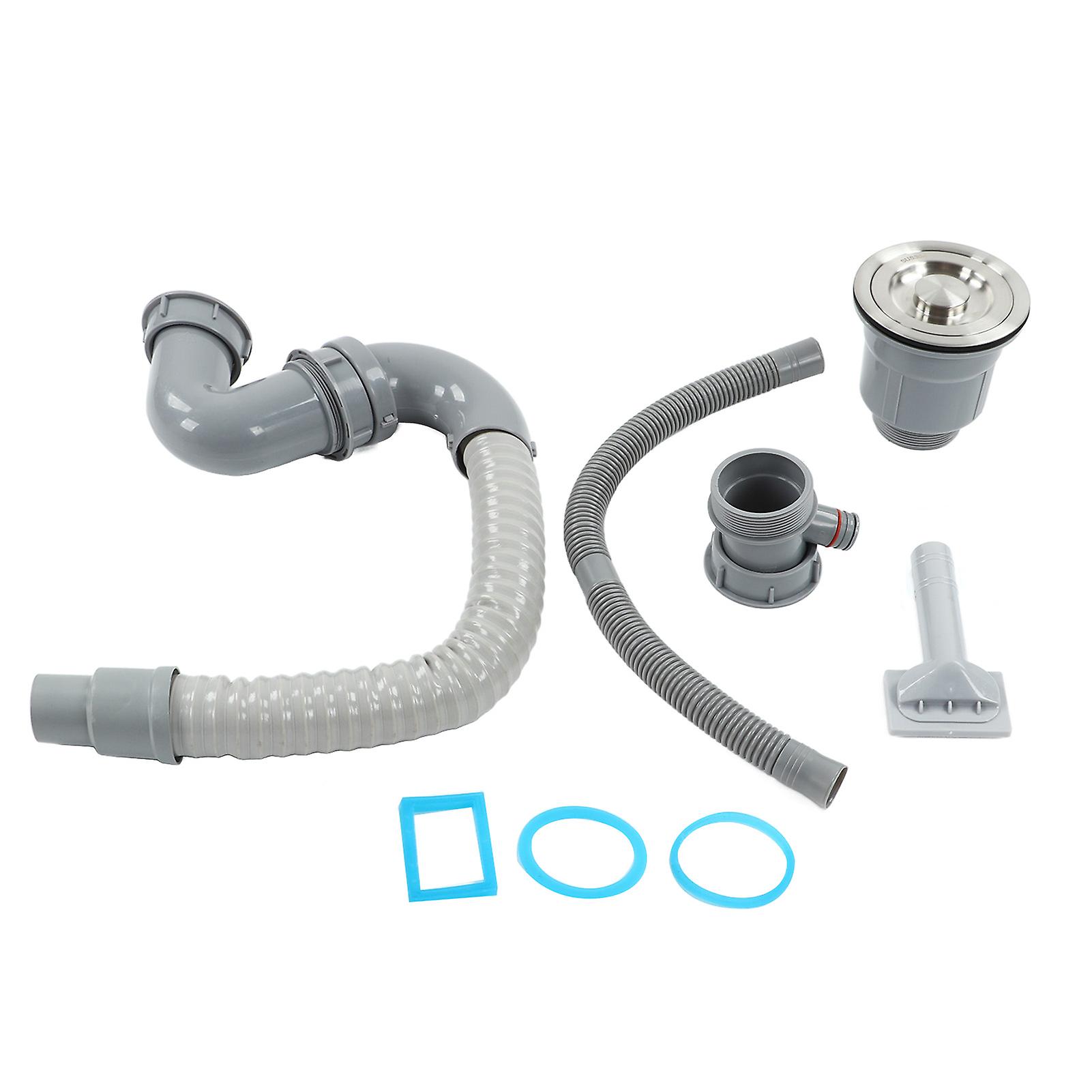 Flexible Drain Pipe, Expandable and Bendable Design Stainless Steel, PP, PVC Universal Sink Drain for Wash Basins, Sinks, Tubs, and More (Ideal