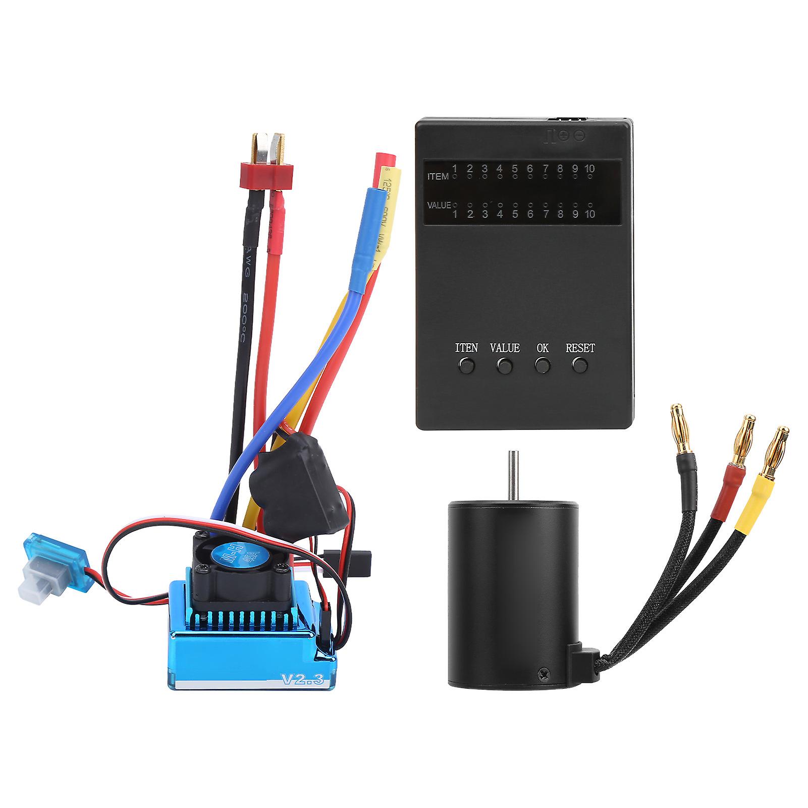 3650 2300KV Brushless Motor 45A Brushless ESC Programming Card for 1:10 RC Car Model