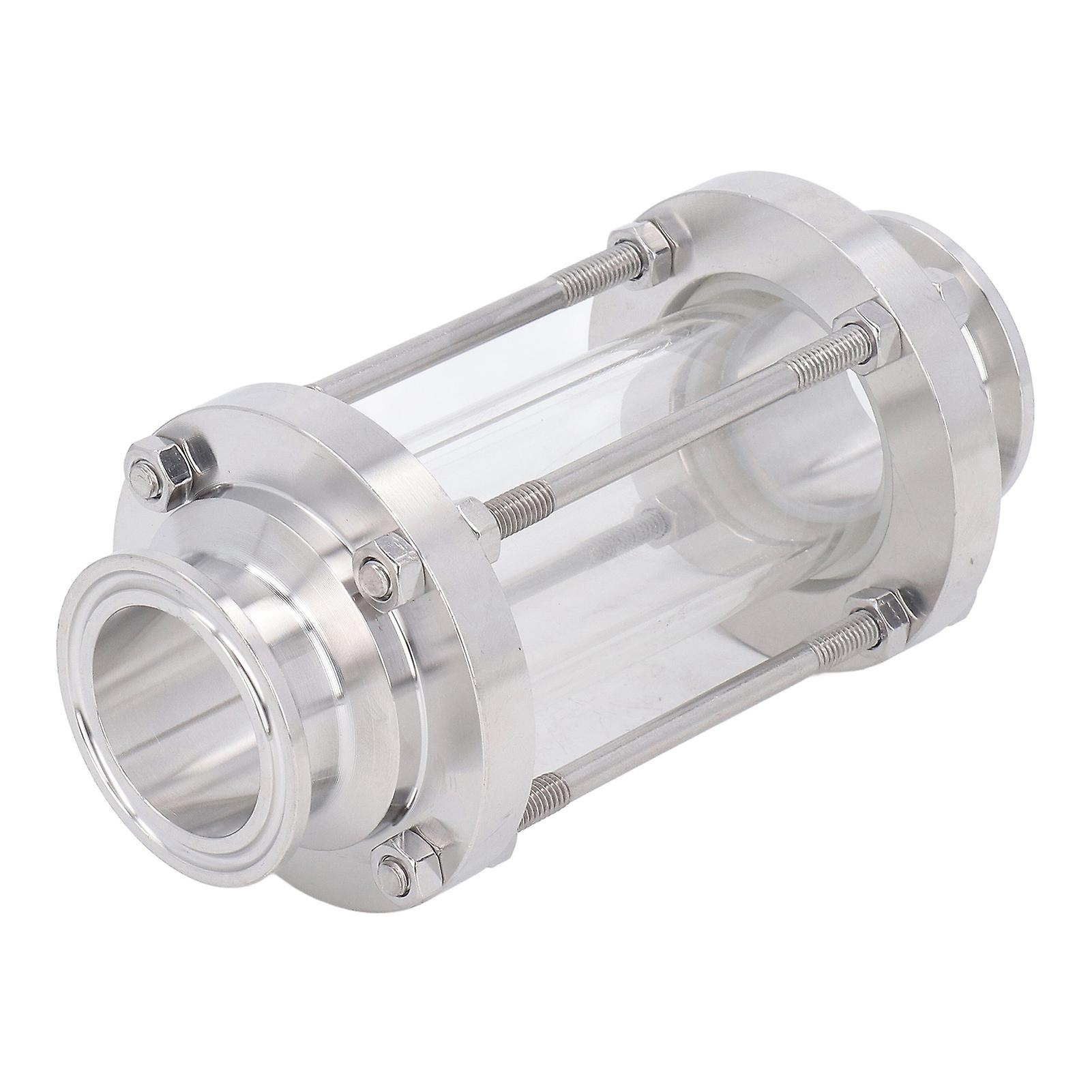 In Line Sight Glass Clamp End SUS304 SS Flow Pipe 25mm OD