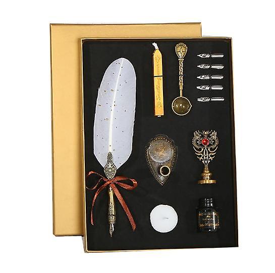 Retro Sprinkle Gold Feather Pen Student Water Pen