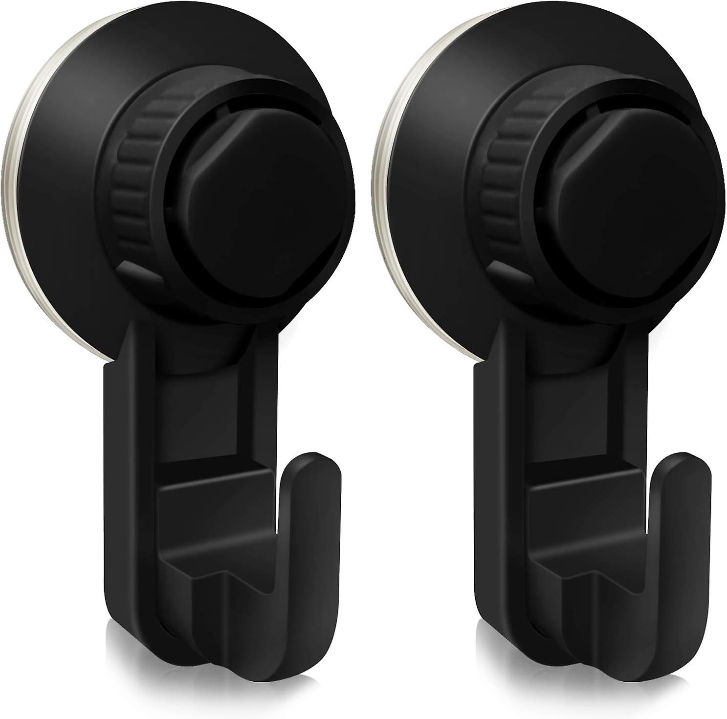 2 vacuum suction hooks 2 thin black hooks