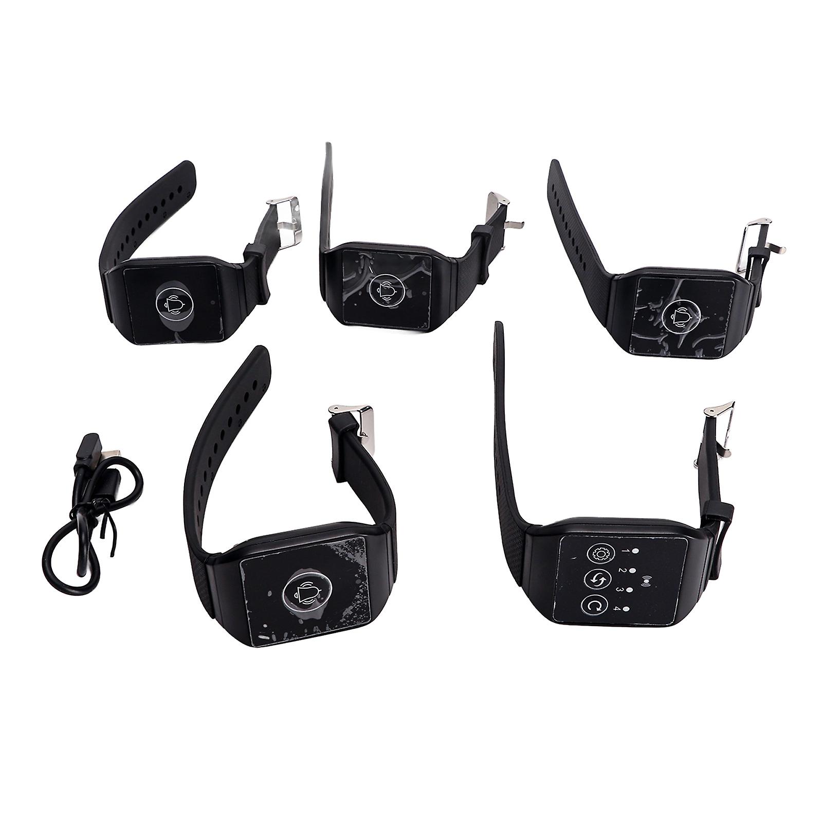 Wireless Wrist Pager Multipurpose IPX7 Waterproof 433.92MHz Watch Pager for Restaurant Paging System 4 for 1 