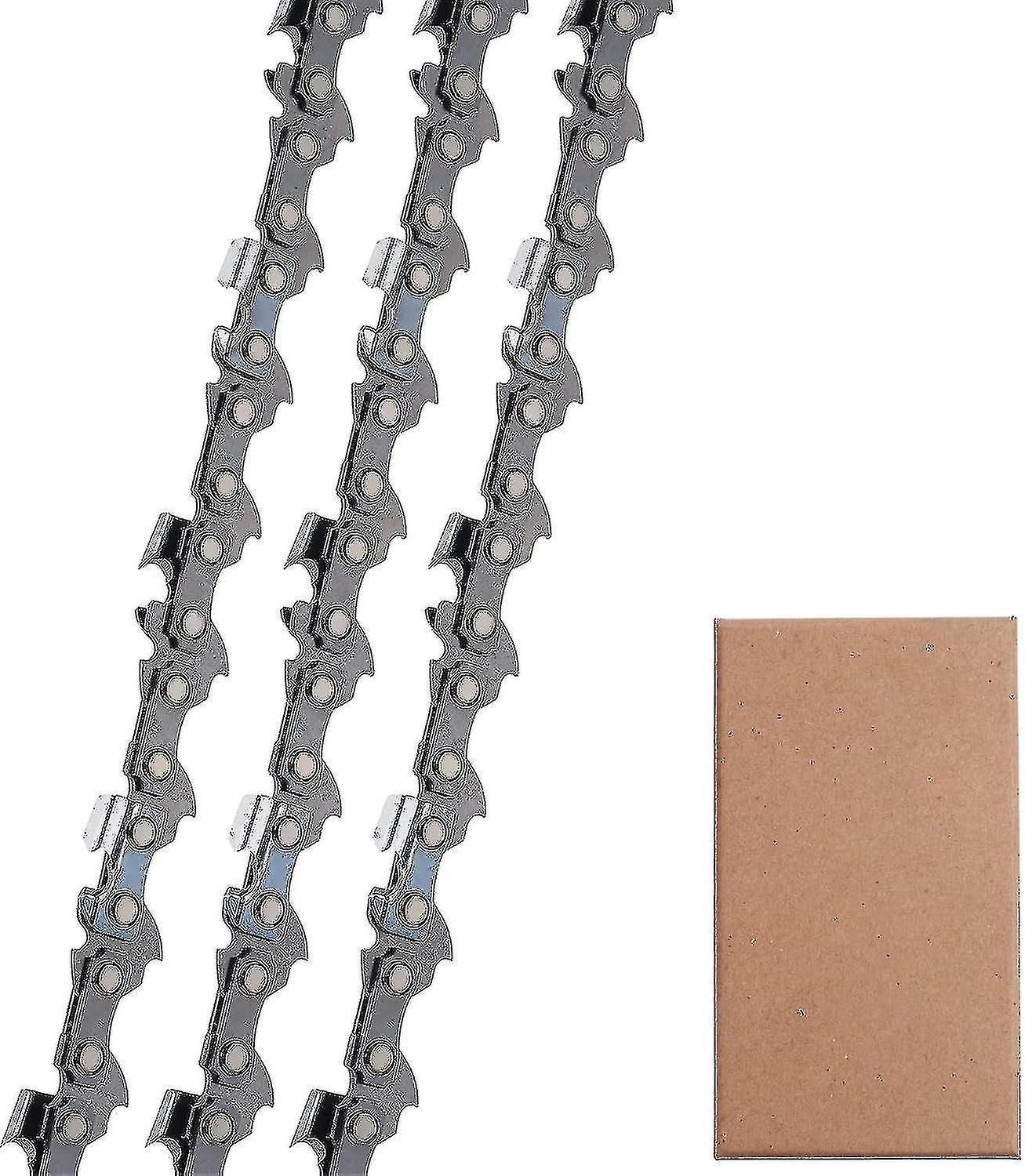 Set Of 3 Chainsaw Chain 3/8"lp 52 Links 1.1mm 35cm Low Kickback Compatible With Bosch Ake 35 S Ake