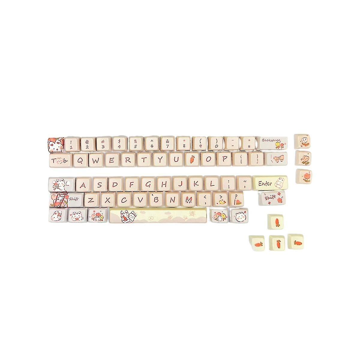 66pcs Mda Height 5 Sides Heated Pbt Keyboard Compatible Mechanical Keyboard Keyboard Diy Kit B