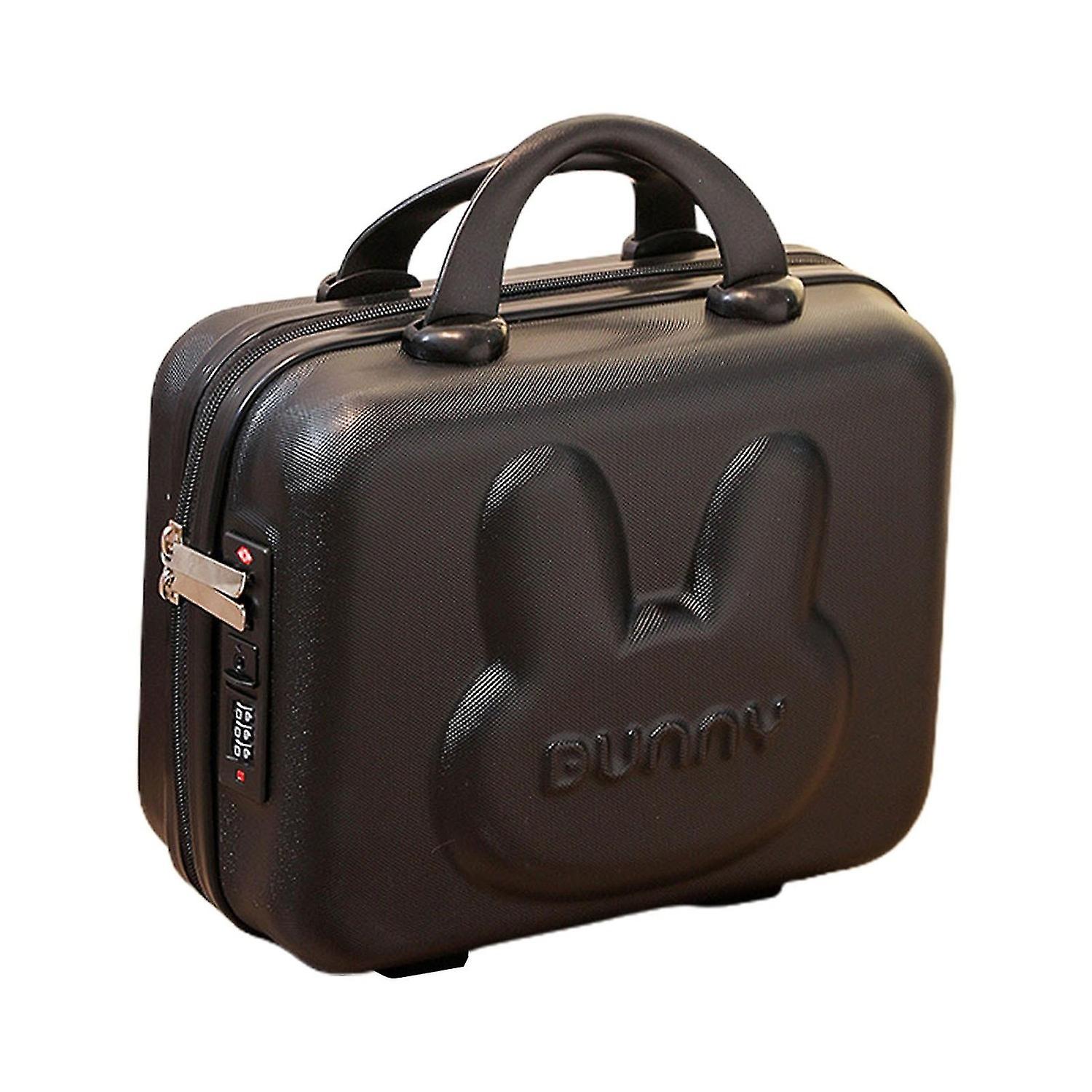 Cosmetic Suitcase Cute Bunny Pattern Portable Handle Combination Lock Zipper Large Capacity Multifun