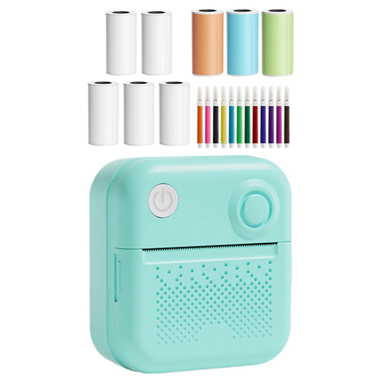 Mini Thermal Label Printer Inkless Label Makers for Products Organizing Home blue
