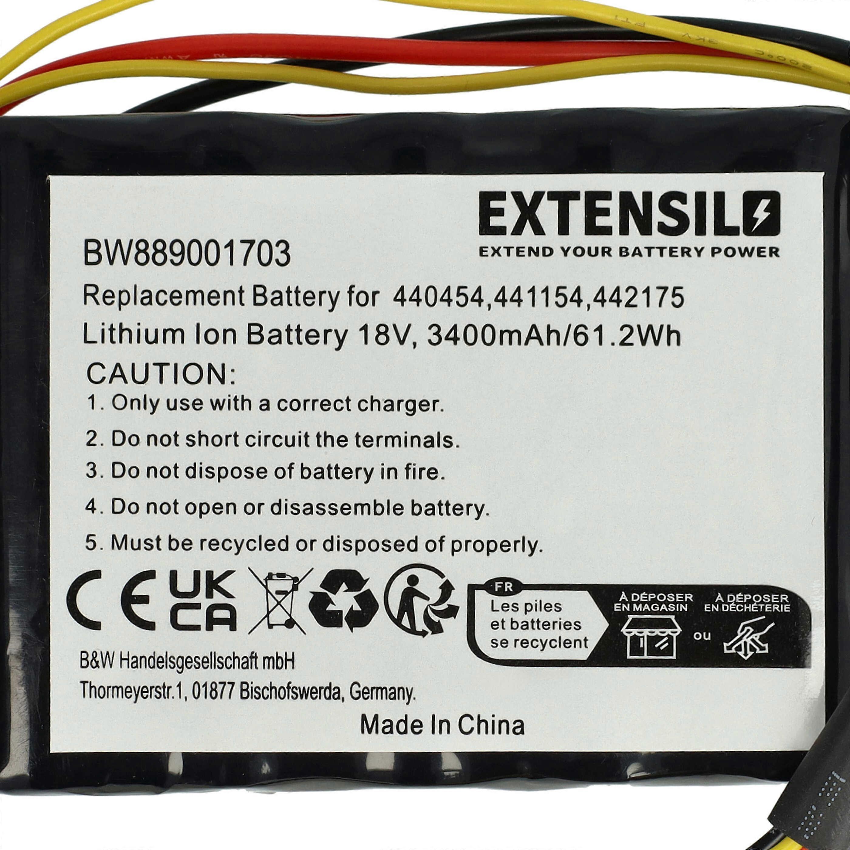 EXTENSILO Akku Für AL-KO Robolinho Rasenmäher - 18V 3400mAh Li-Ion Ersatzakku