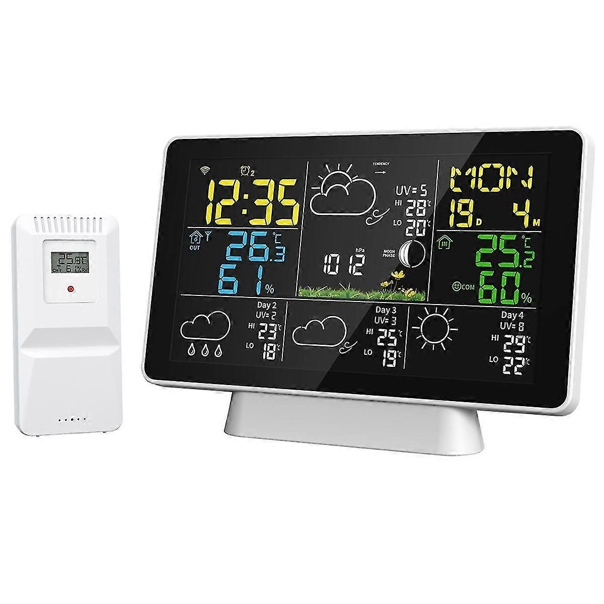 LCD Weather Station Wireless Digital Thermometer Indoor/Outdoor Temperature and Hygrometer with Wire