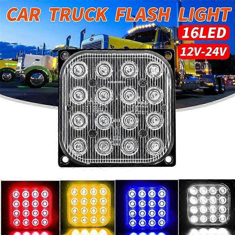 16LED Fso Flash Light Auto Strobe 12v Car LED Work Light COB Chips 48 watts DC 12/ 24 Volts 6500K White Spot Lighting FN9U9784