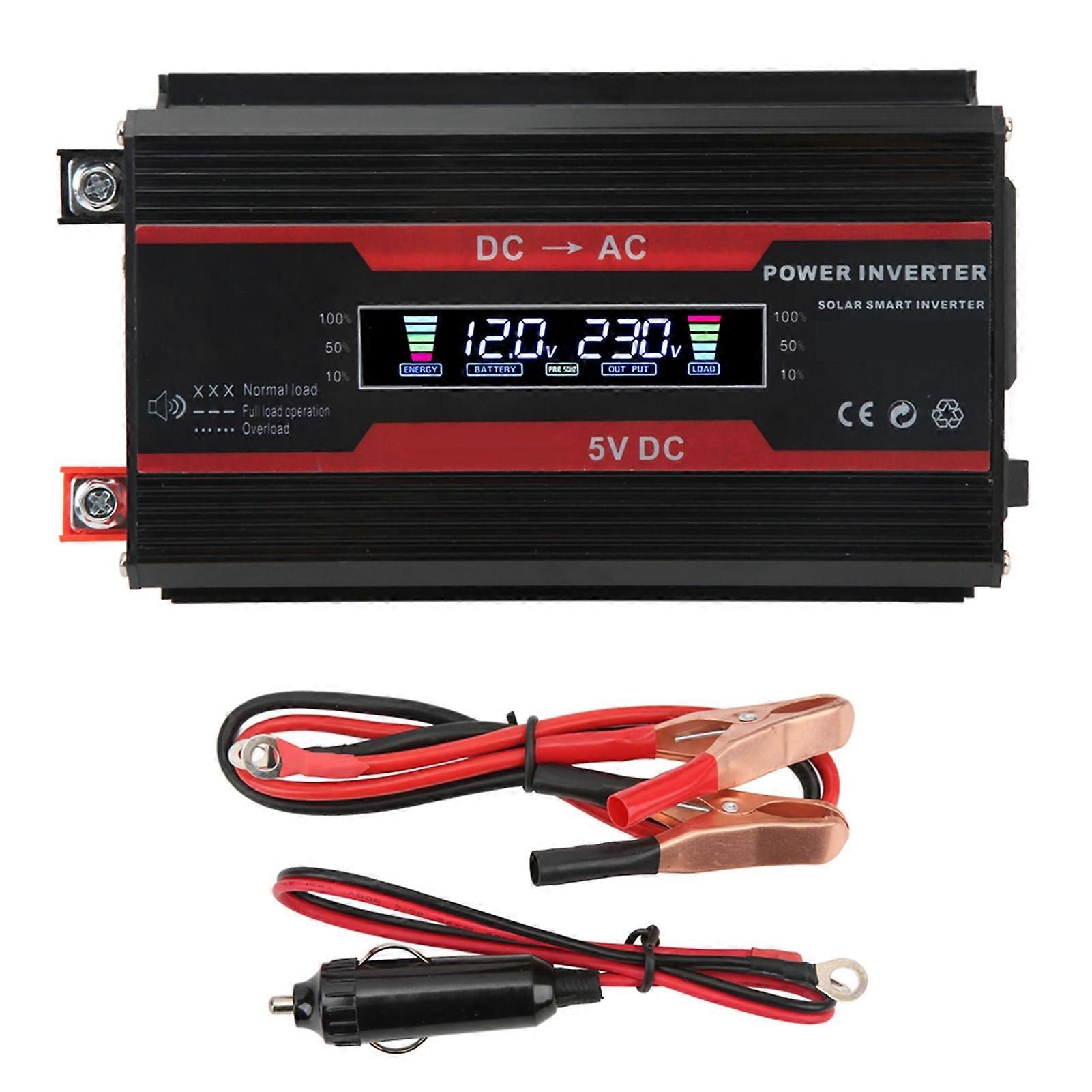 300w Modified Sine Wave Inverter Dual Usb 4.2a Fast Charging Car Power Inverter With Color Digital Display 12v To 110v Black