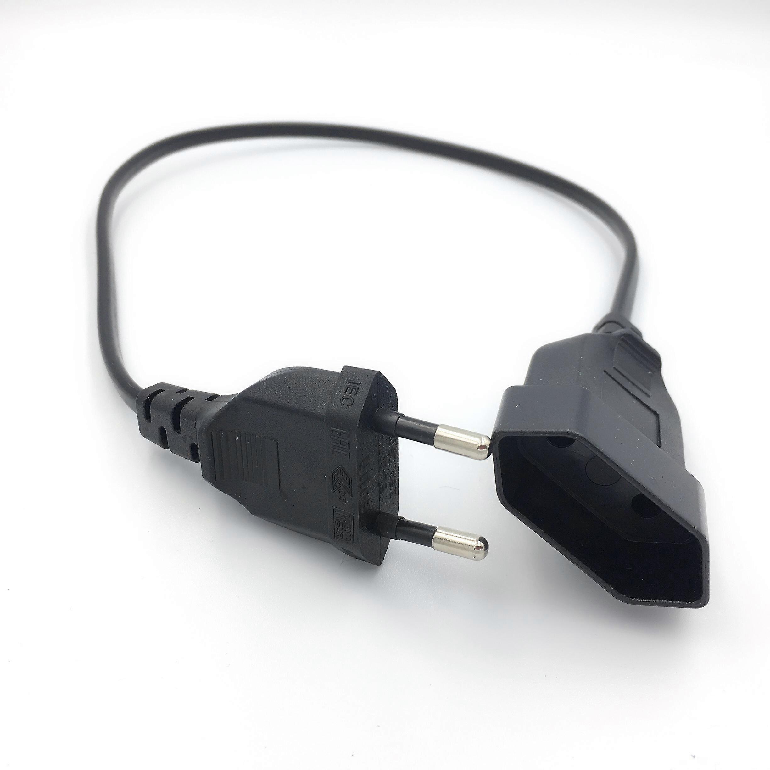 Cable de extensión de alimentación europeo de 2 pines, cable de cobre con certificación VDE 0,5 m / 1 m / 2 m / 3 m / 4 m / 5 m