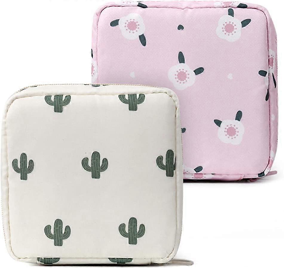 2 stk Sanitetsbind oppbevaringspose, menstruasjons kopp pose, nylon bærbar bind pose