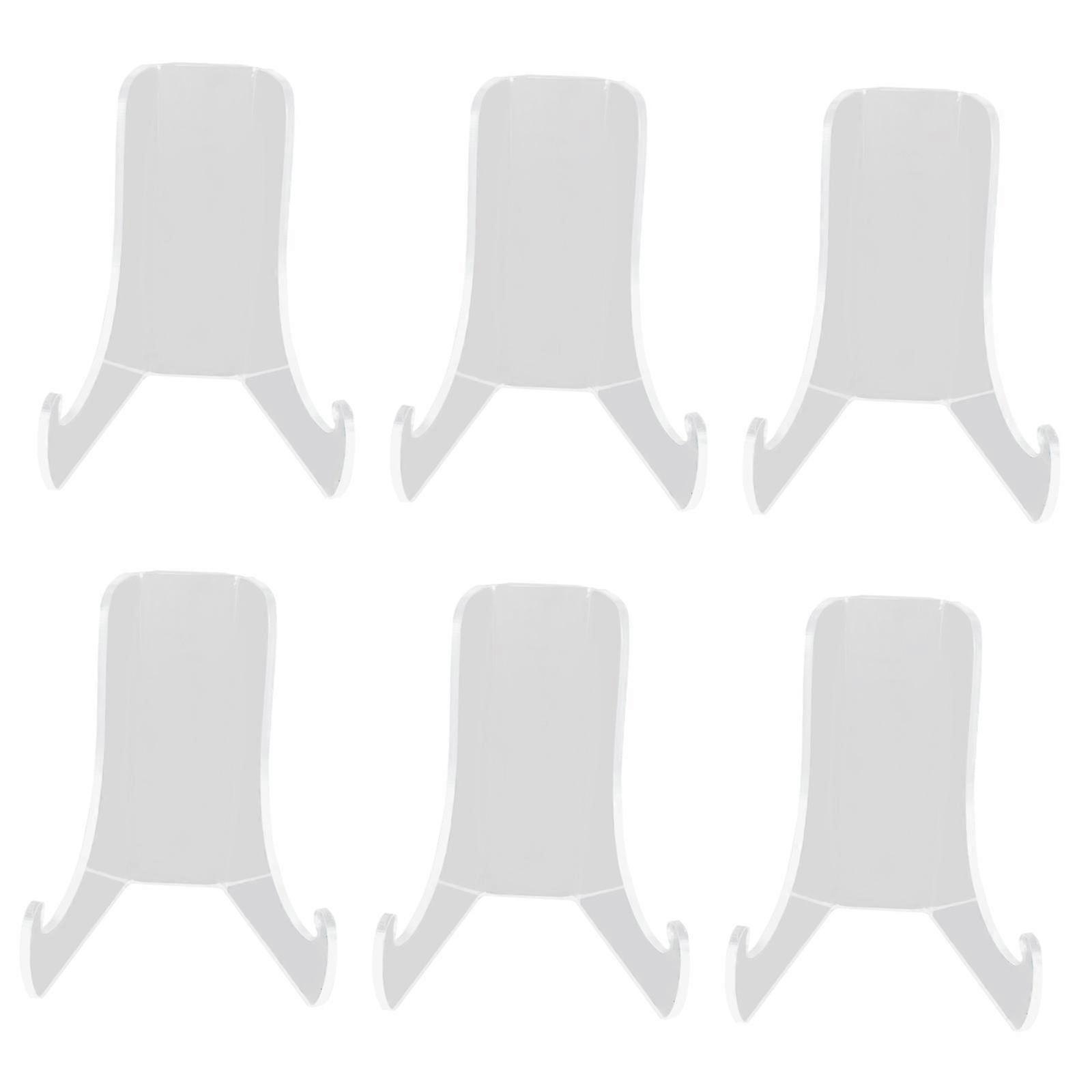 6x Acrylic Plate Holders Book Stand for Displaying Card Artwork Photos Frame