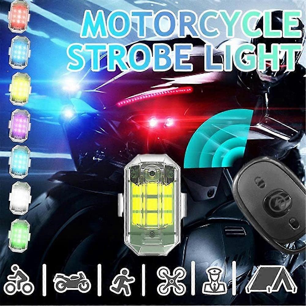 High Brightness Led Strobe Light, Wireless 7 Colors Rechargeable Flash Light, Wireless Led Strobe Light Mini Riding Anti-collision Night Signal Light 