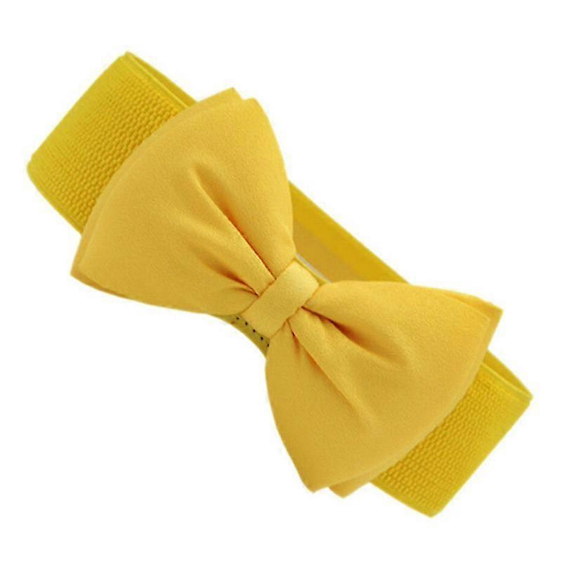 Womens Bowknot Elastisk RoseTt Breda Bälten Klänning Spänne Linning Klänningar