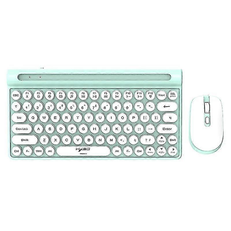 HXSJ MK220 Silent Keyboard Set with 1600DPI Mouse,Dual Mode 2.4Gtooth 5.1 78-Key Wireless Keyboard