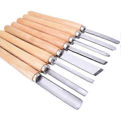 Nouveau jeu de ciseaux a bois 8pc outil de tournage ciseau a bois oblique lance de separation