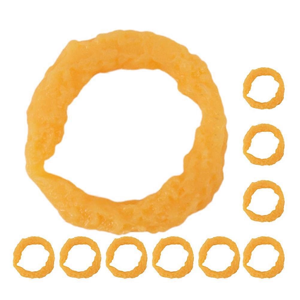 10pcs Simulation Food Toy Pretend Play Fake Squid Ring Model Artificial Fried Food Plaything
