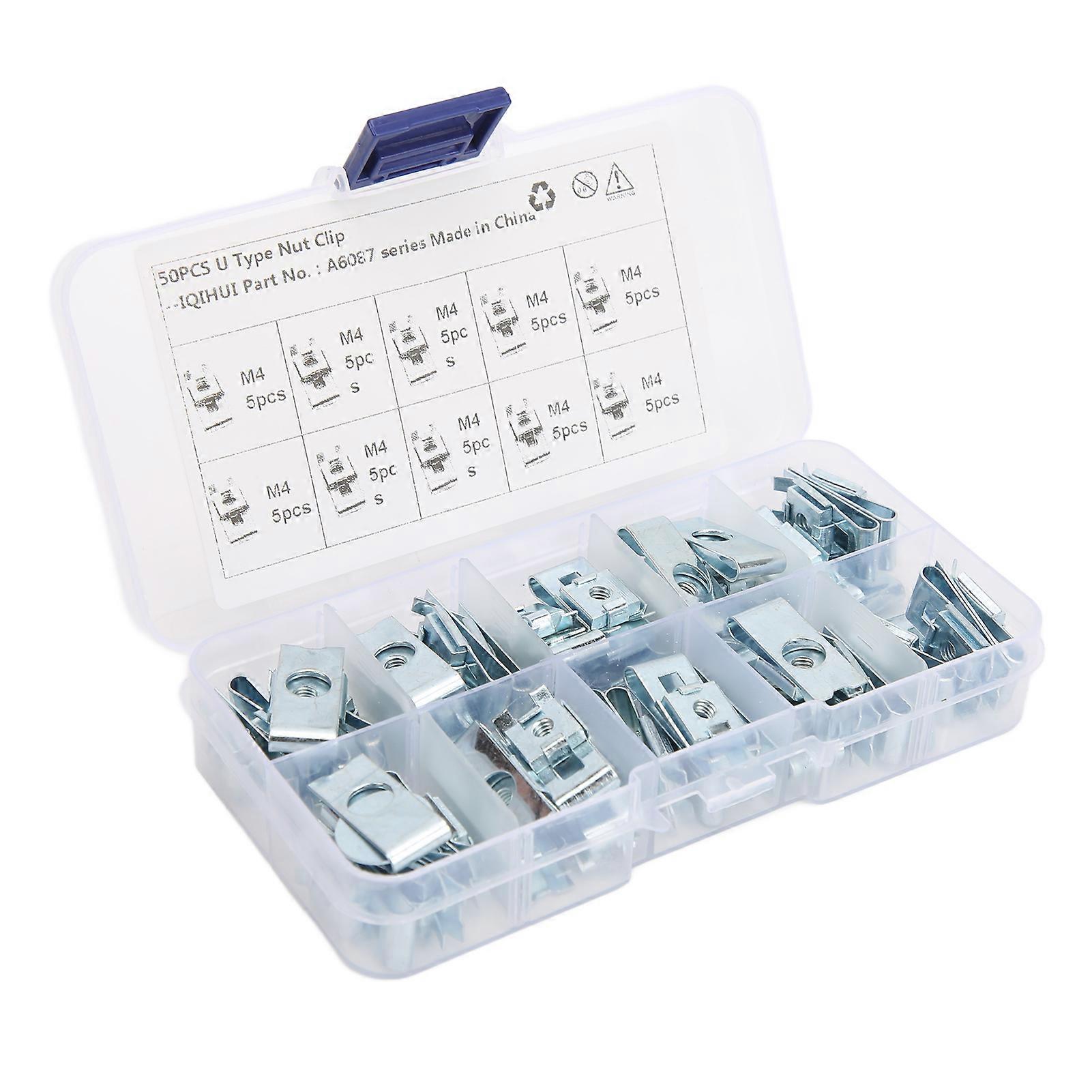 50Pcs U Type Clips Strong Rust Resistance Simple Installation Fastener Clips for Car