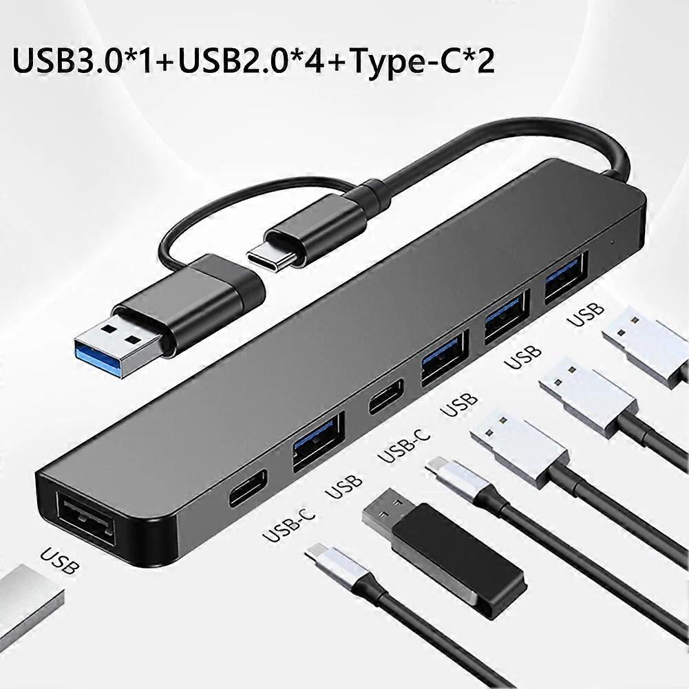 12 7 in 1 Type C Adapter HUB USB3.1 to Dual HDMI compatible 4K RJ45 VGA Multi USB Splitter Docking Station with Audio 3.5mm Jack