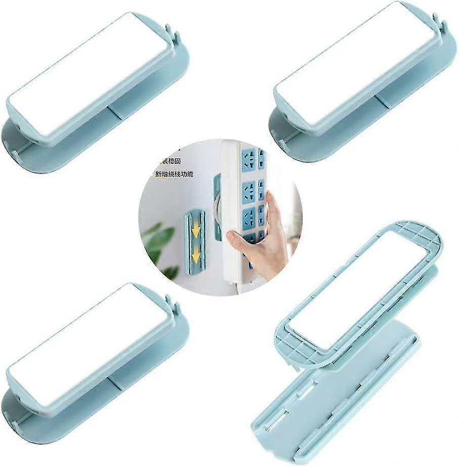 Self-adhesive Power Board Holder Wall Managerlight Blue-4pcs