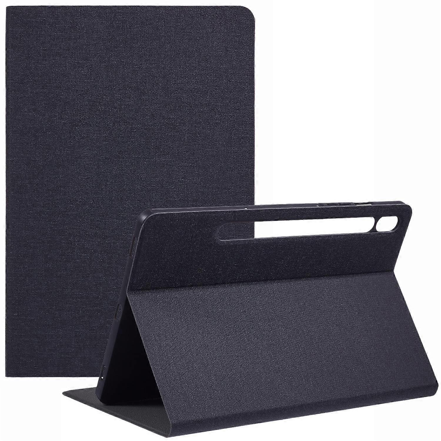 For SamsungGalaxy Tab S9 X710, X716B, X718U / Tab S9 FE Case Cloth Texture Leather Tablet Cover - Bl