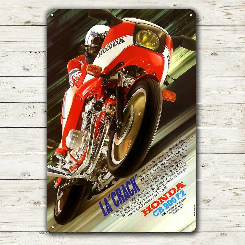 ホンダCB900 F2オートバイメタルポスターコレクターズブリキサイン(8x12インチ)BPA752