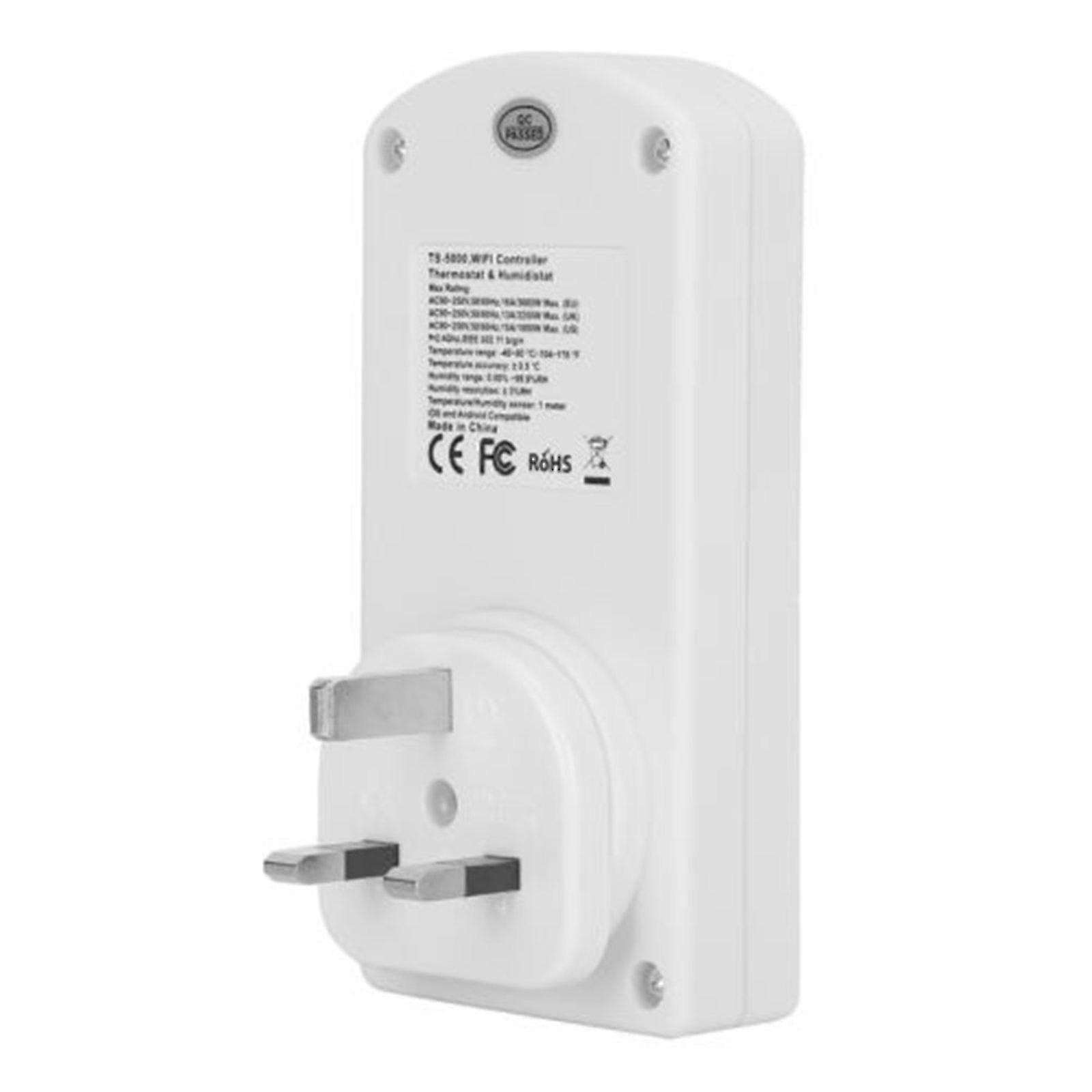 Abs Ts-500 Smart Timer Switch Socket Temperature Humidity Controller Plug Outlet App White