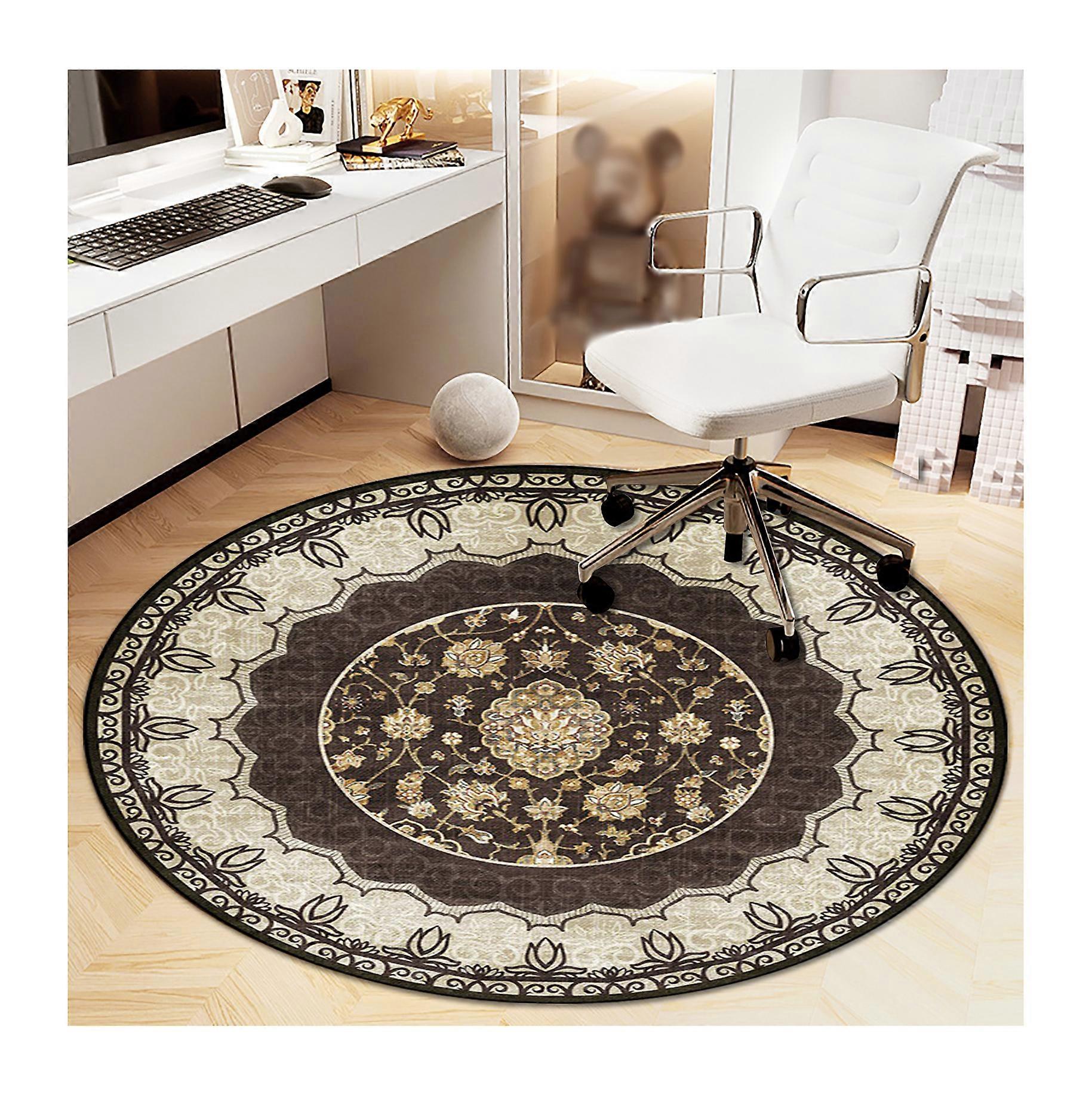 Flower Pattern Round Rug Decorative Living Room Bedroom Printed Round Rug