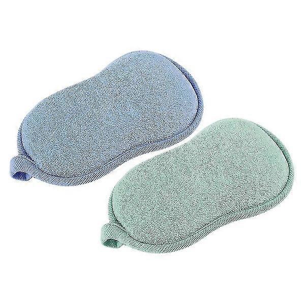 2-Pack Double-Sided Bath Sponge Pads for Gentle Exfoliation