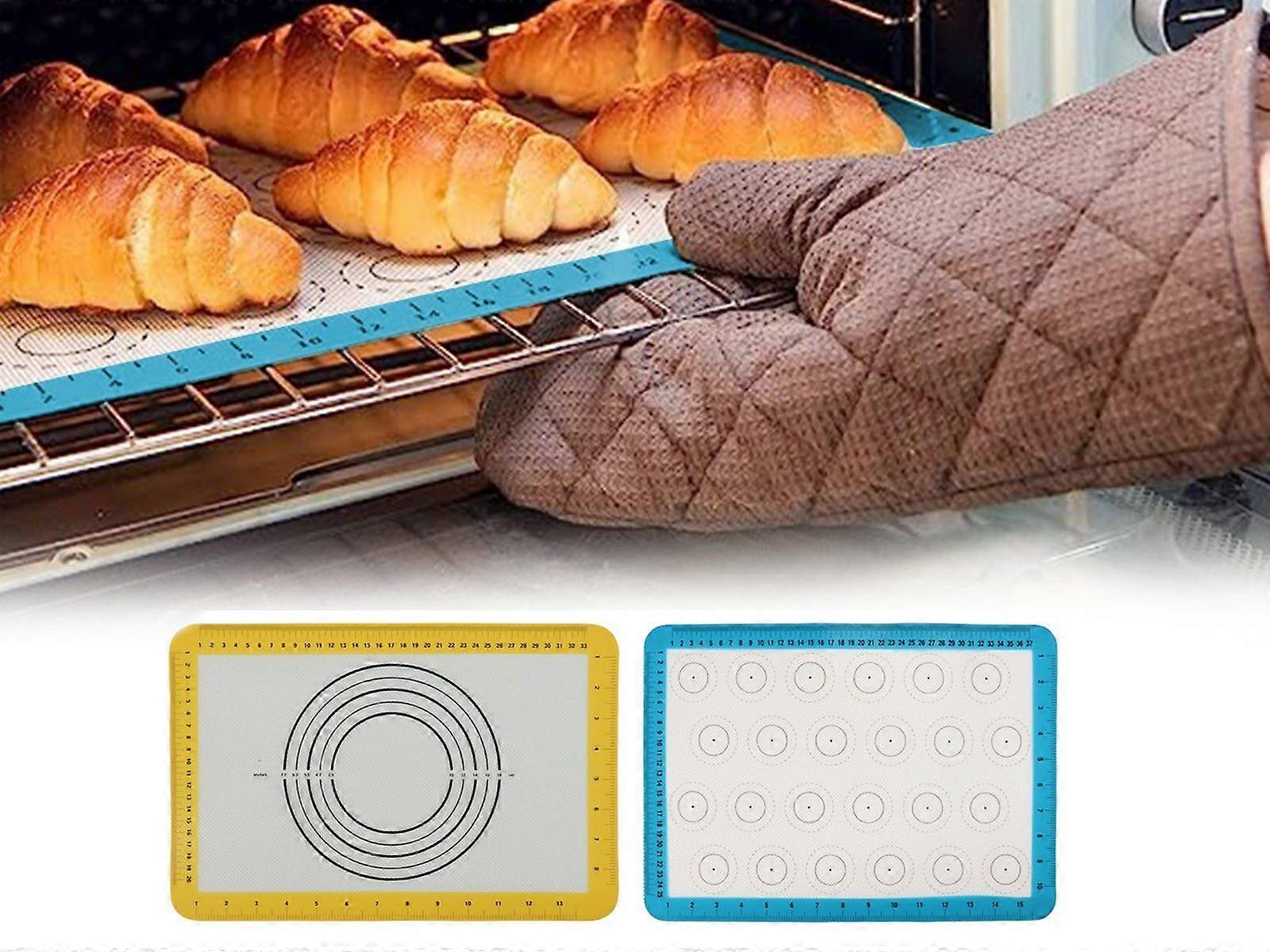 2Pcs Silicone Baking Mat Set Non Stick Oven Liner for Cookie Pizza Making