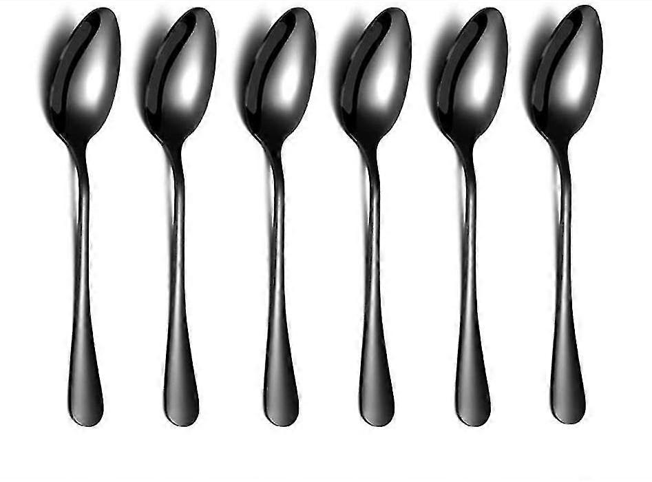 Black Coffee Spoon, 5.5 "Espresso Spoon Titanium Coating, 6-Pack