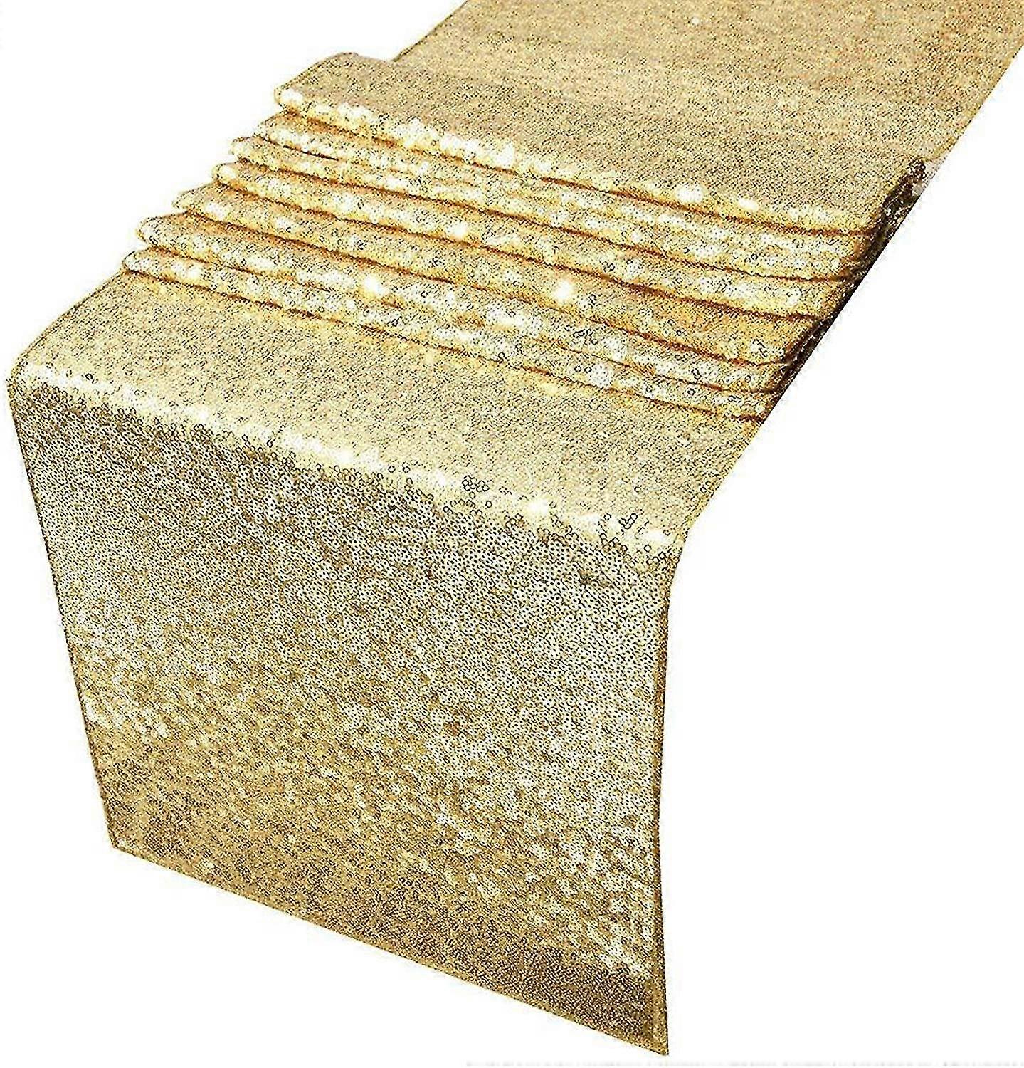Solid Gold Color Table Runner Washable Linen Table Runner Stain Proof Satin Table Runner