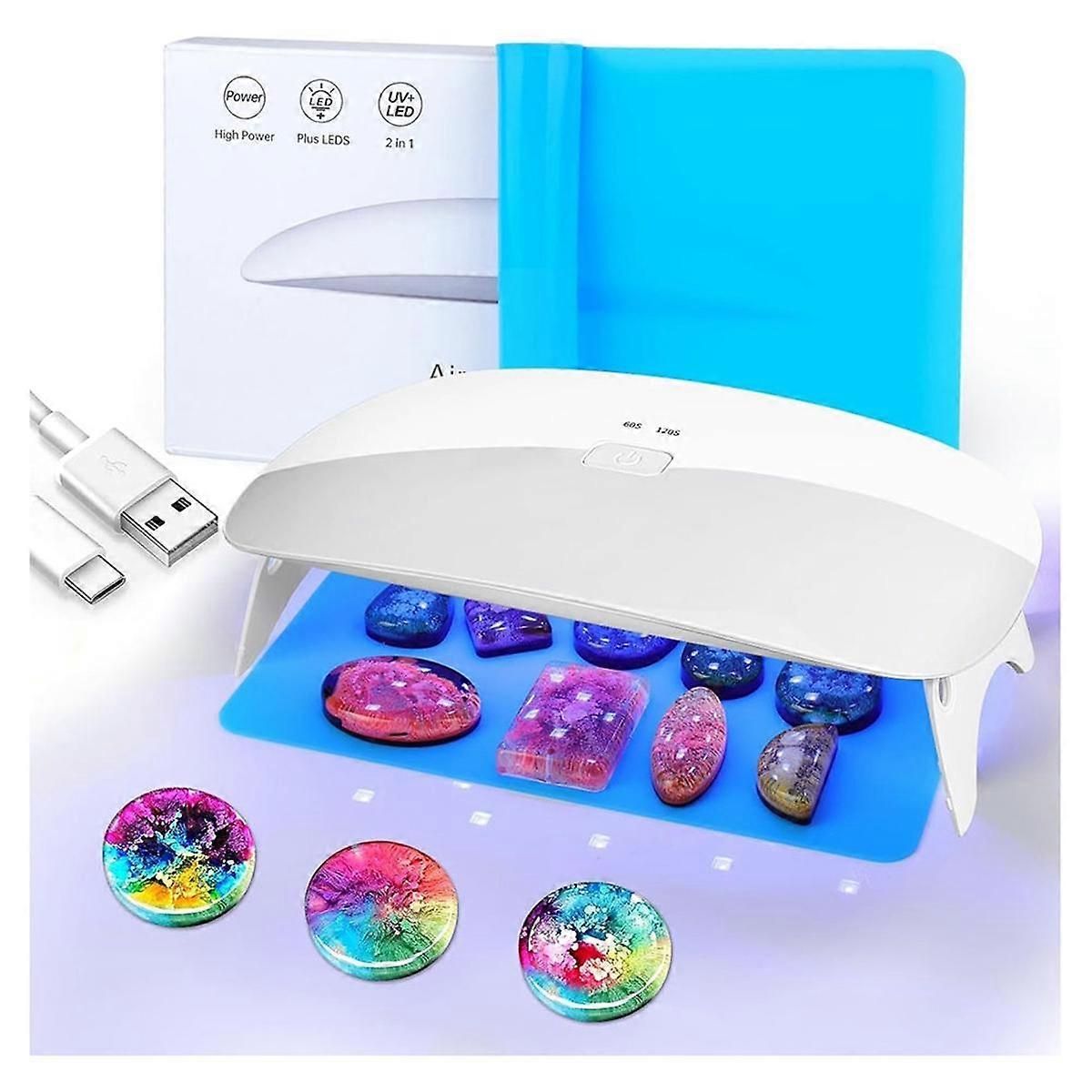 Resin UV Lamp, 48W Fast Curing UV/LED Resin Lamp with 30Pcs Dual Lightsource Lamp Beads for UV Resi