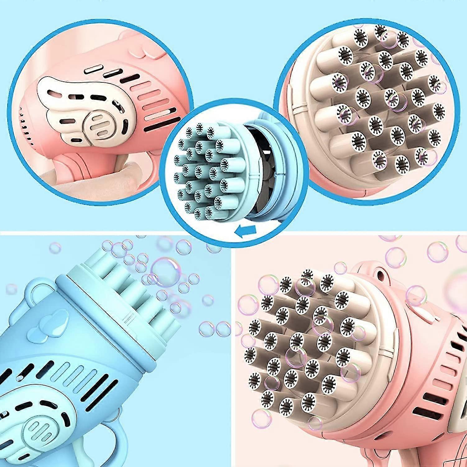 23 Hole Bubble Gun 23 Hole Bubble Machine Bubble Gun Bubble Machine 2022 Upgrade Bubble Maker Bubble Gun Automatic Bubble Maker Bubble Solution (2pcs)