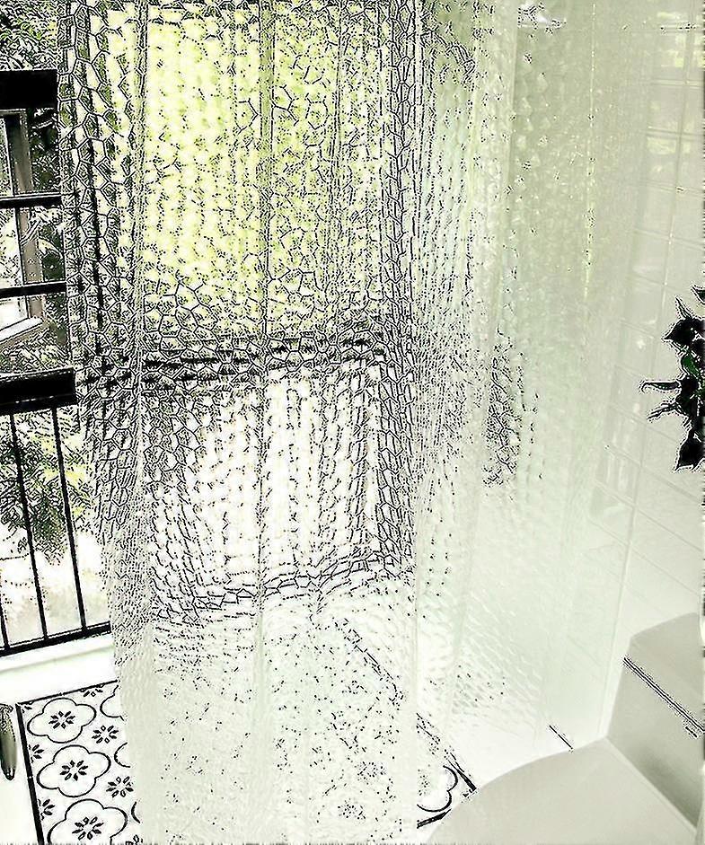 Bruseforhæng 3d Vandkube Klar Badeværelse Bruseforhæng Kraftig Vandtæt Vandtæt