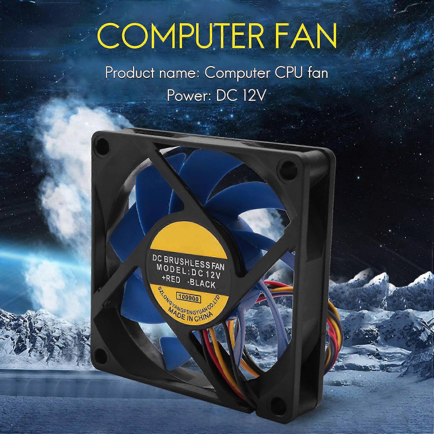 12v Dc 32 70mm 4-pin Computer Case Cfm Pwm Cpu Pc Fan Blue & Black