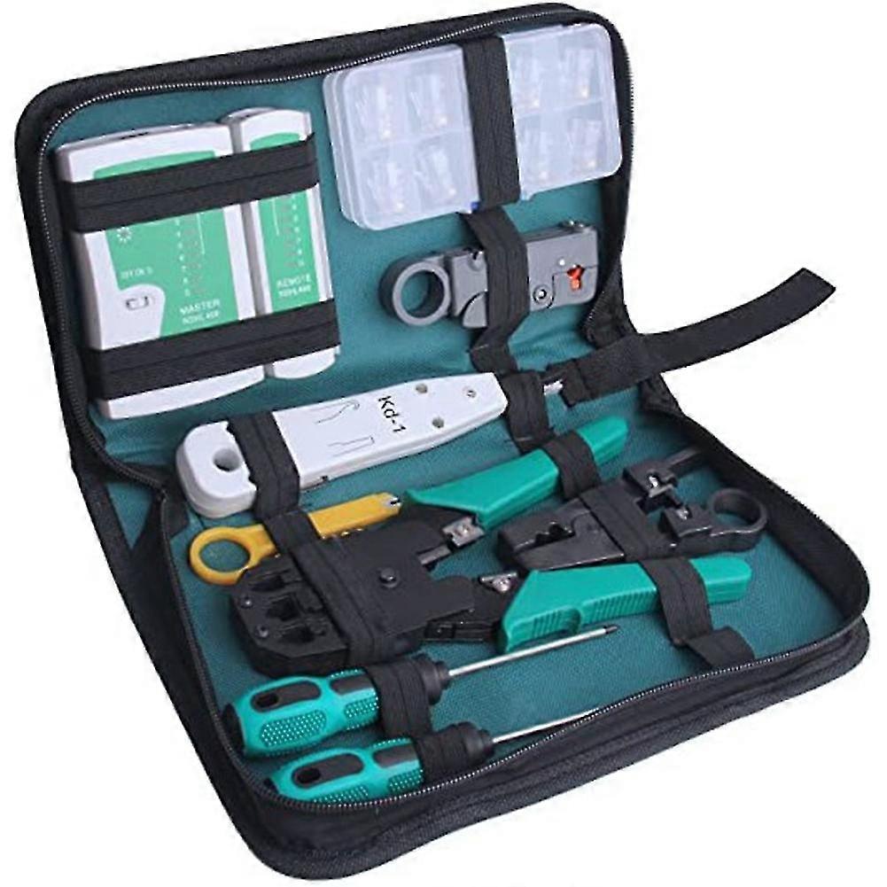 11 Piece Network Tester Network Cable Clamp Combination Kit Network Cable Pliers Network Tool Repair Tool Set