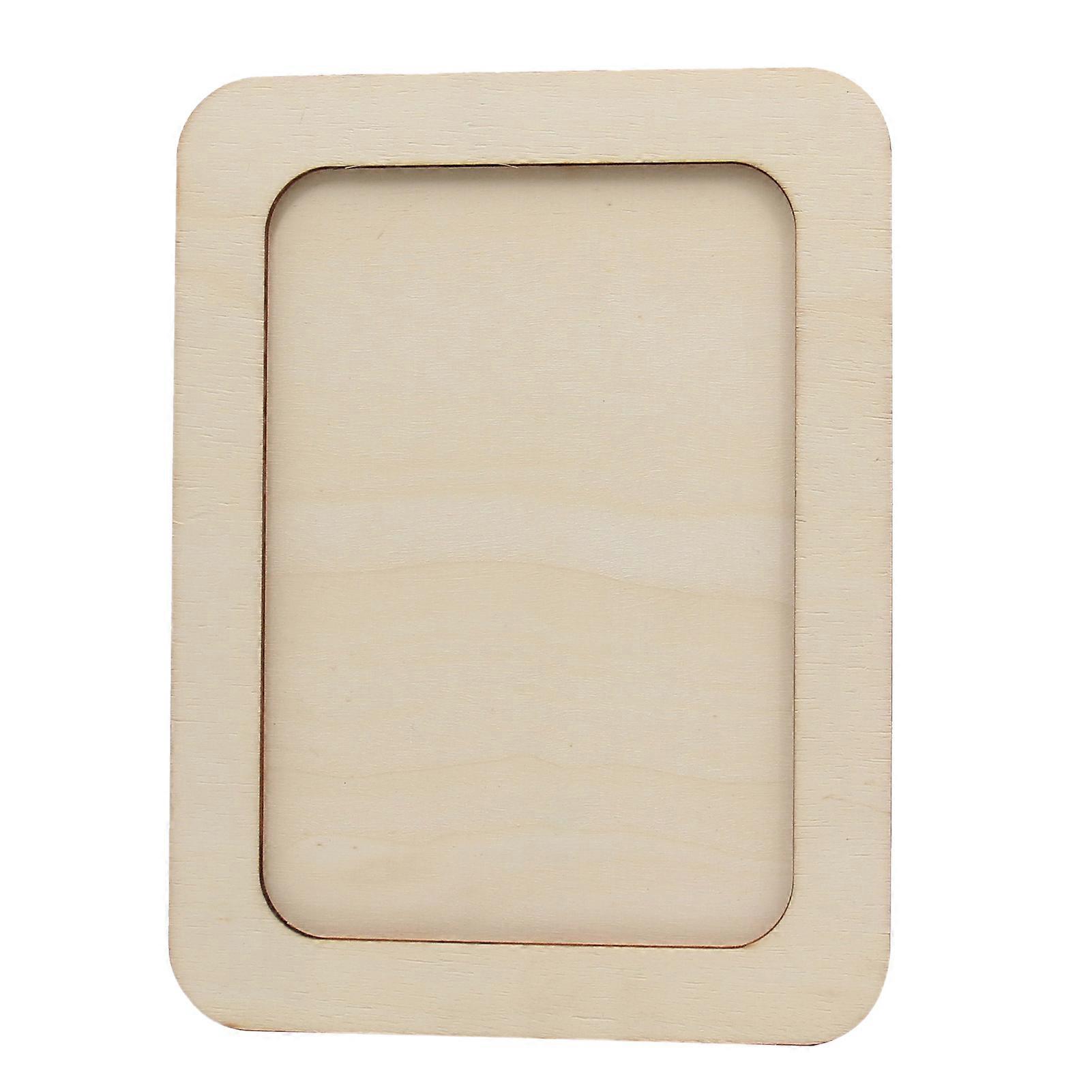 6-Inch Wooden Photo Frame with Back Support Heavy Duty Solid Wood DIY Unfinished Rectangle Desktop Standing Postcard Picture Display Frame Christmas G