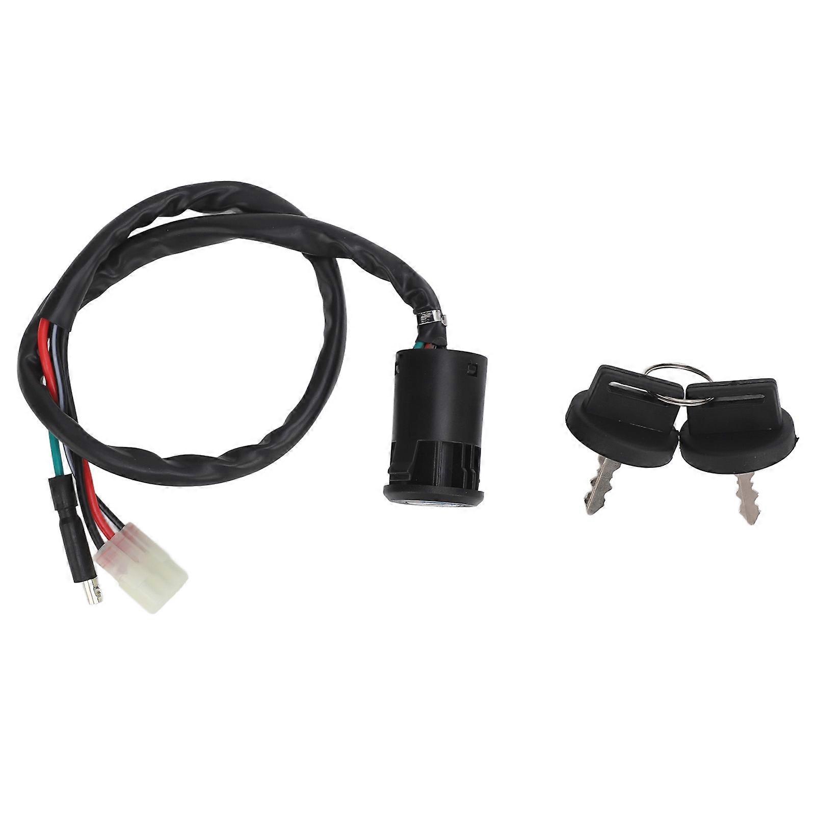 ATV Ignition Switch with 2 Keys 4 Wire Stable Ignition Performance Long Lifespan for Trx250TE Trx250TM Recon