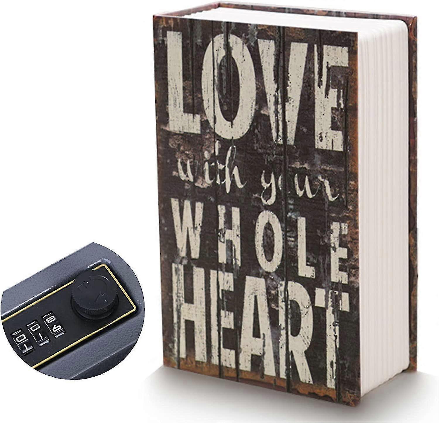 Wabjtam Book Safe With Combination Lock -home Dictionary Diversion Metal Safe Lock Box, Stash Safe Box, Secret Safe Containers For Money, Jewelry Docu