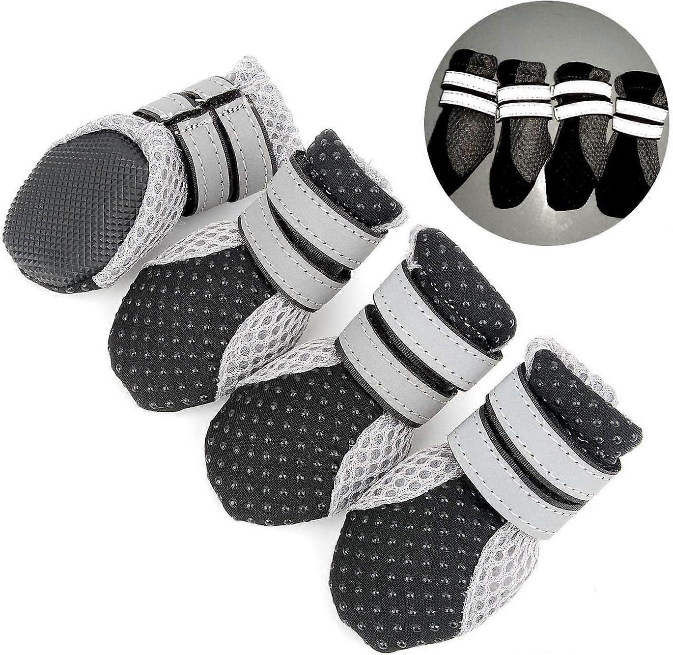 Soft Non-Slip Adjustable Summer Boots For Small Dog Paw Protection Made Of Soft Air-Permeable And Heat-Resistant Sidewalk MeshXL