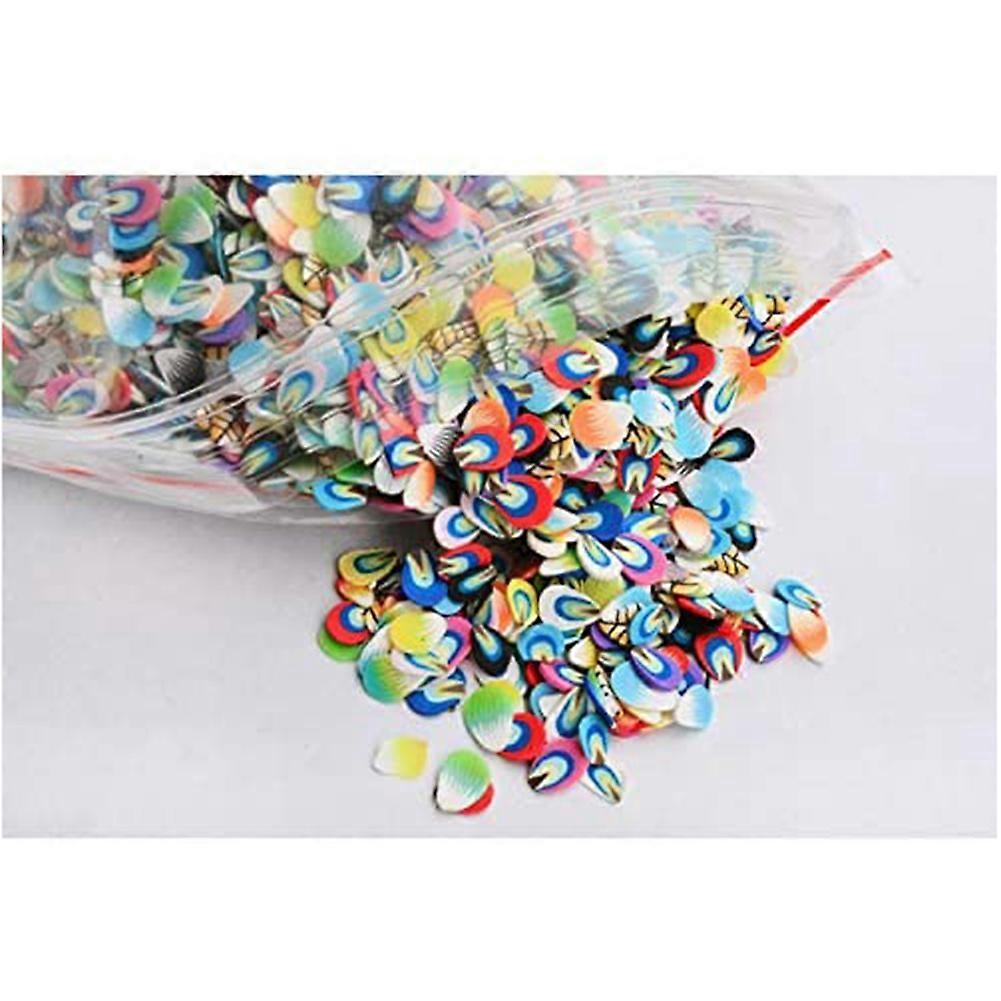 1000pcs/set Adhesive Nail Feather Fruit Patterns Stickers Nail Manicure Decoration (Feather)