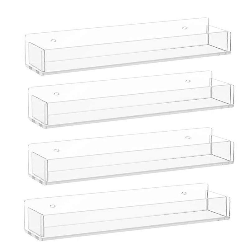 Wall Mounted Spice Rack Organizer,Clear Acrylic Spice Shelf Storage Holder for Wall Kitchen Pantry