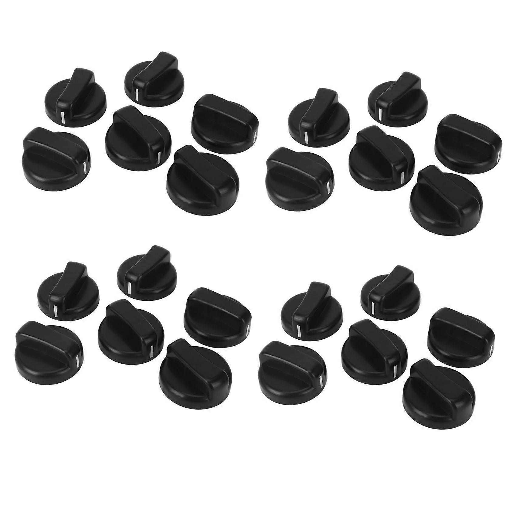 24 PCS Kitchen Black Plastic Gas Stove Cooker Control Knobs