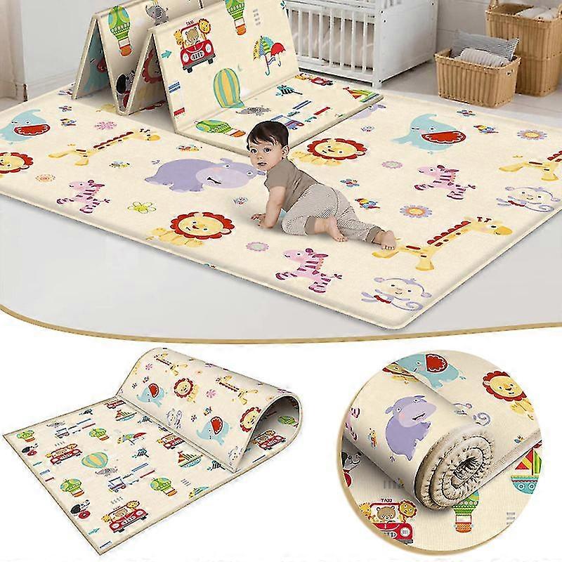 Baby Crawling Mat Waterproof Thick Nursery Rug Large Rectangular Kids Carpet With Cartoon Pattern
