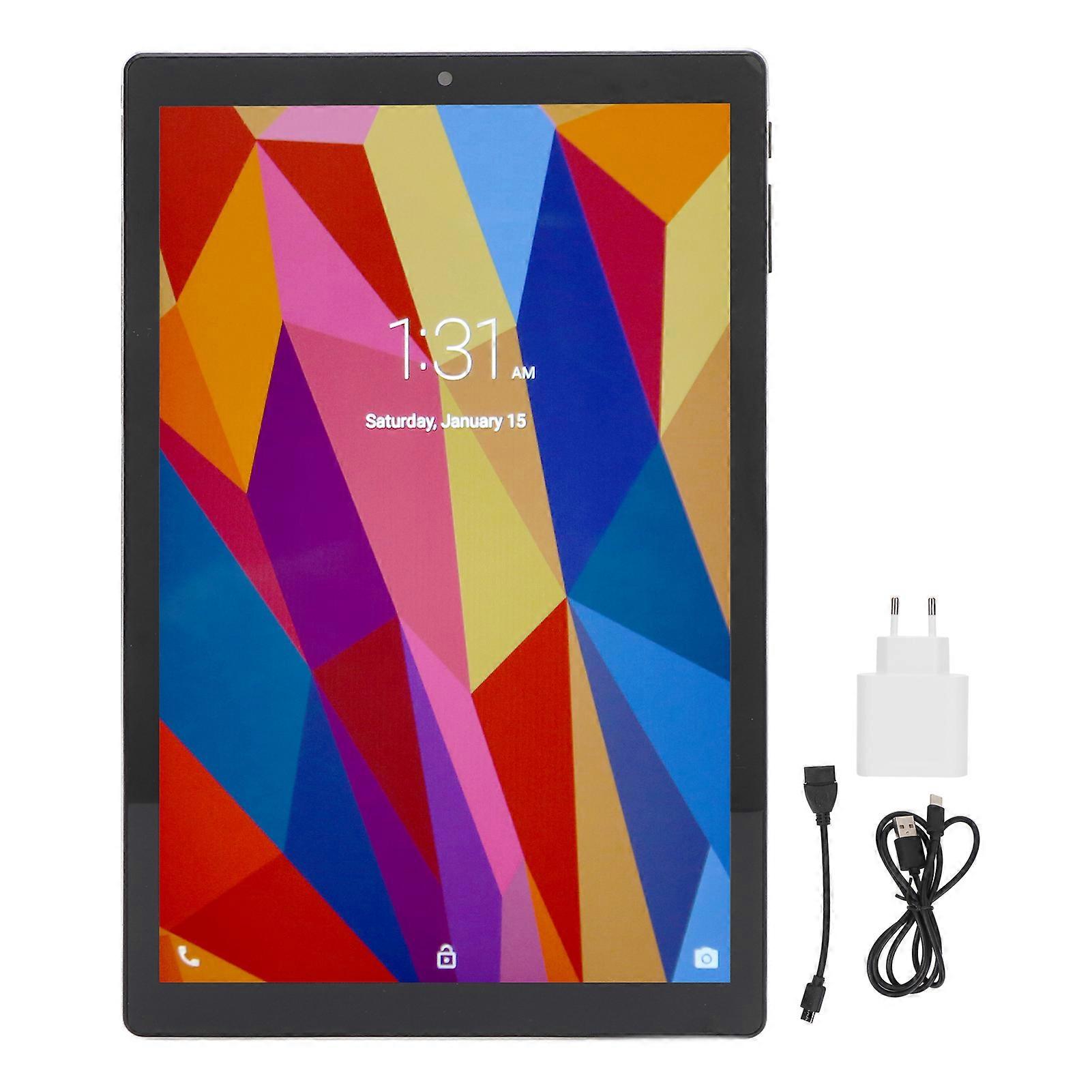10.1 Pouces Tablette MT6592 8 Core CPU pour Android11 6 Go de RAM 128 Go ROM 2.4 5G WiFi 1960x1200 IPS Argent Tablet PC 100 ?240V EU Plug