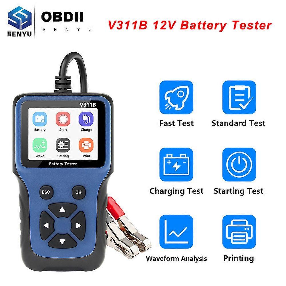 V311B 12V Car Bettery Charger Tester Auto Diagnostic Tool Automotive 12V Car Battery Analyzer OBD 2 OBD2 Code Reader Load Test