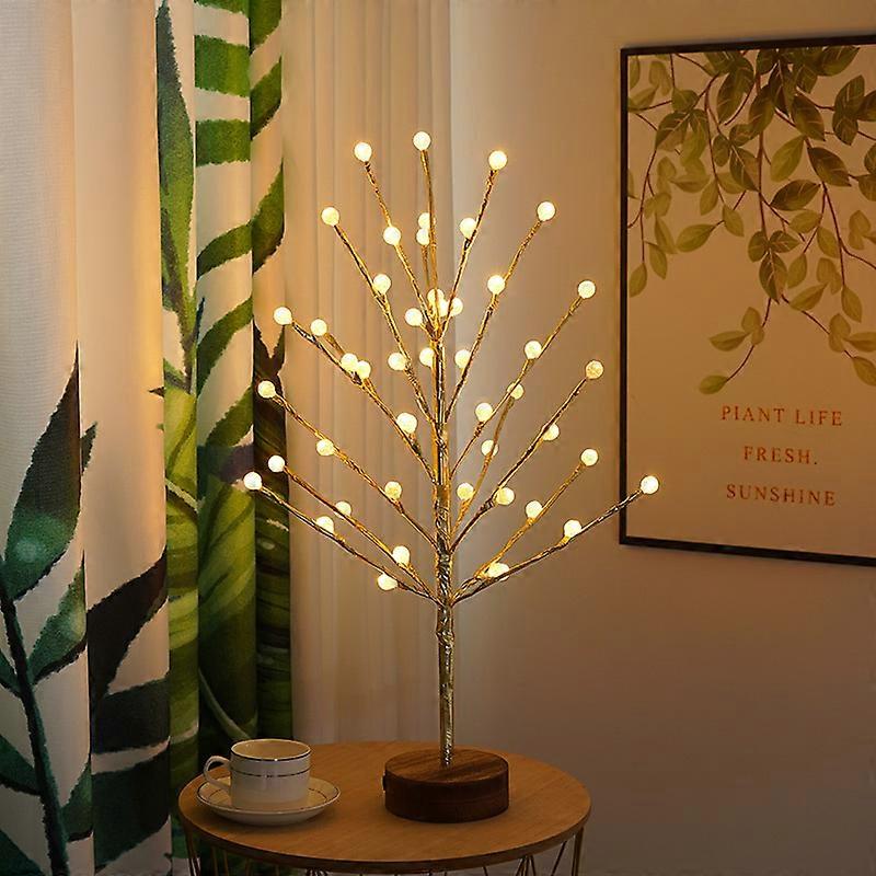 Light Tree, 60cm Bonsai Tree Lights with Bright 48 LED Warm White Beads, Ball Crack Bonsai Tree Lights for Home Party/Birthday/Wedding and Indoor Chri