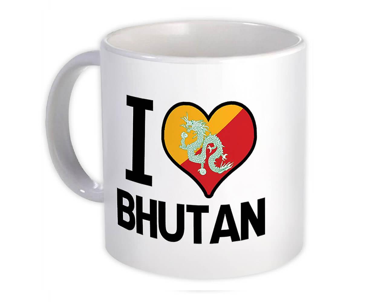 Gift Mug: I Love Bhutan Flag